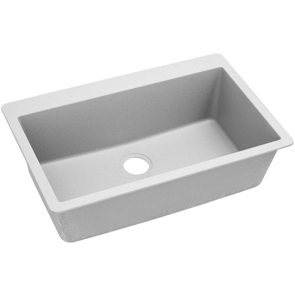 Elkay - Quartz Classic 33'' x 20-7/8'' x 9-7/16'' Single Bowl Drop-in Sink, White - White