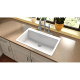 Quartz Classic 33'' x 20-7/8'' x 9-7/16'' Single Bowl Drop-in Sink, Black
