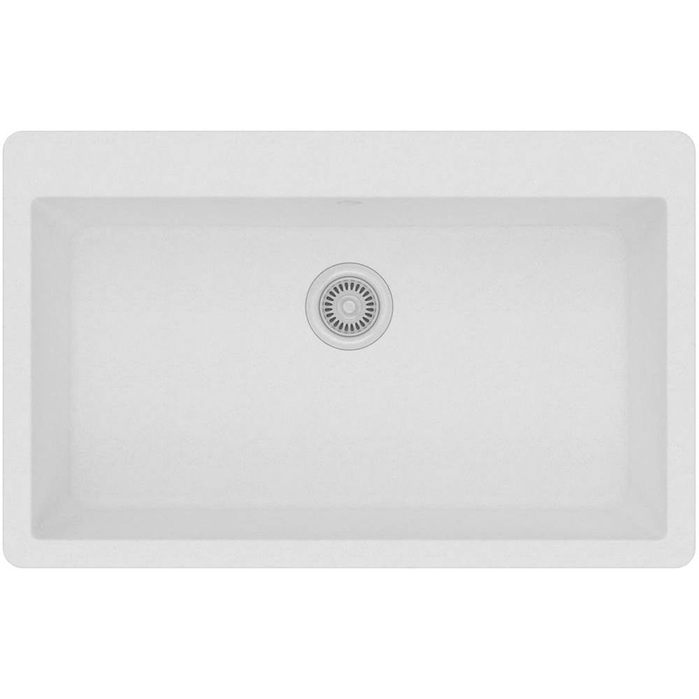 Quartz Classic 33'' x 20-7/8'' x 9-7/16'' Single Bowl Drop-in Sink, Black