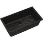 Elkay - Quartz Classic 33'' x 18-7/16'' x 9-7/16'', Single Bowl Undermount Sink Kit, Black - Black