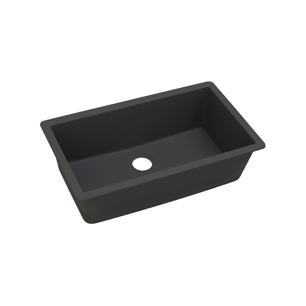 Elkay - Quartz Classic 33'' x 18-7/16'' x 9-7/16'' Single Bowl Undermount Sink, Black - Black