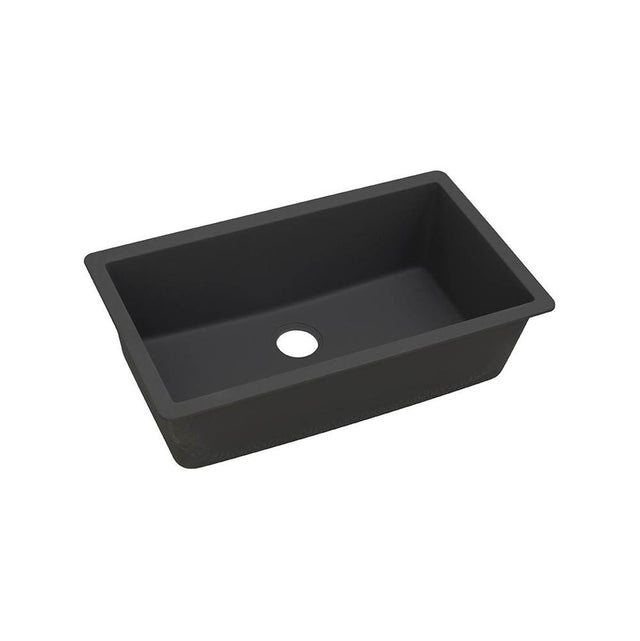 Elkay - Quartz Classic 33'' x 18-7/16'' x 9-7/16'' Single Bowl Undermount Sink, Black - Black