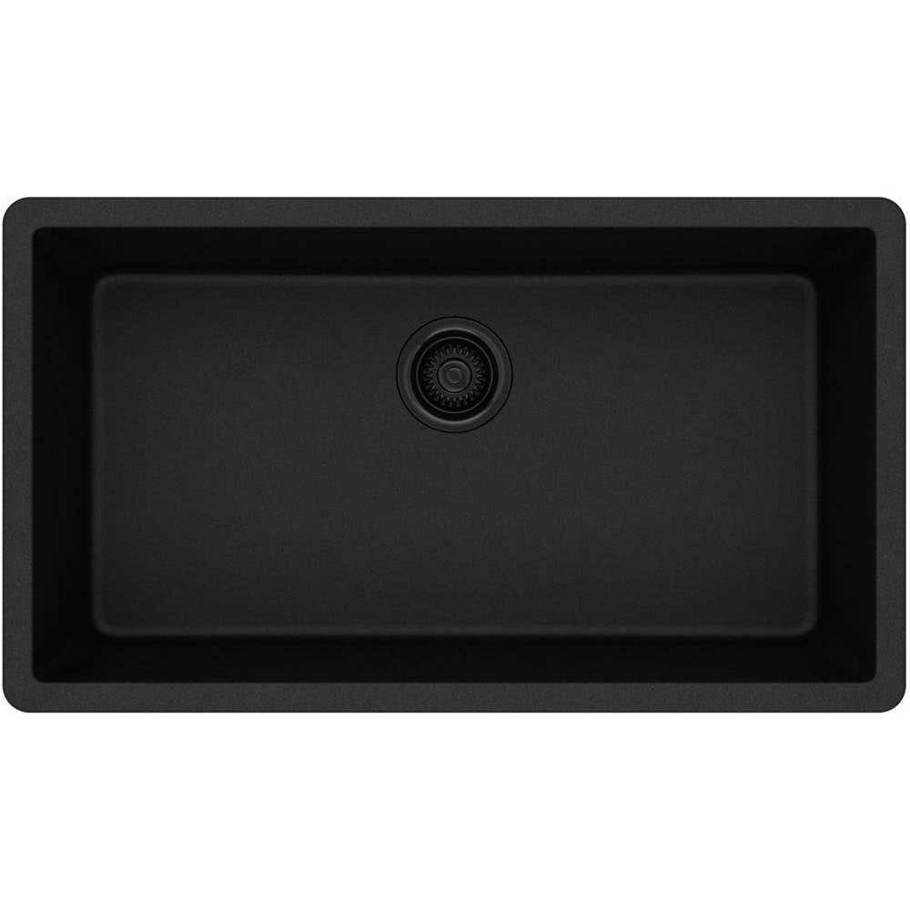 Quartz Classic 33'' x 18-7/16'' x 9-7/16'' Single Bowl Undermount Sink, Black