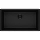Quartz Classic 33'' x 18-7/16'' x 9-7/16'' Single Bowl Undermount Sink, Black