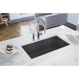Quartz Classic 33'' x 18-7/16'' x 9-7/16'' Single Bowl Undermount Sink, Black