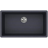 Quartz Classic 33'' x 18-7/16'' x 9-7/16'' Single Bowl Undermount Sink, Black
