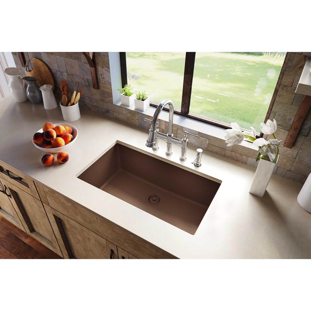 Quartz Classic 33'' x 18-7/16'' x 9-7/16'' Single Bowl Undermount Sink, Black