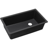 Elkay - Quartz Classic 33'' x 18-3/4'' x 9-1/2'' Single Bowl Undermount Sink, Black - Black