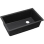Elkay - Quartz Classic 33'' x 18-3/4'' x 9-1/2'' Single Bowl Undermount Sink, Black - Black