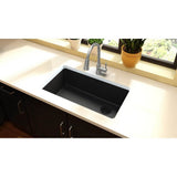 Quartz Classic 33'' x 18-3/4'' x 9-1/2'' Single Bowl Undermount Sink, Black
