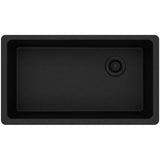 Quartz Classic 33'' x 18-3/4'' x 9-1/2'' Single Bowl Undermount Sink, Black