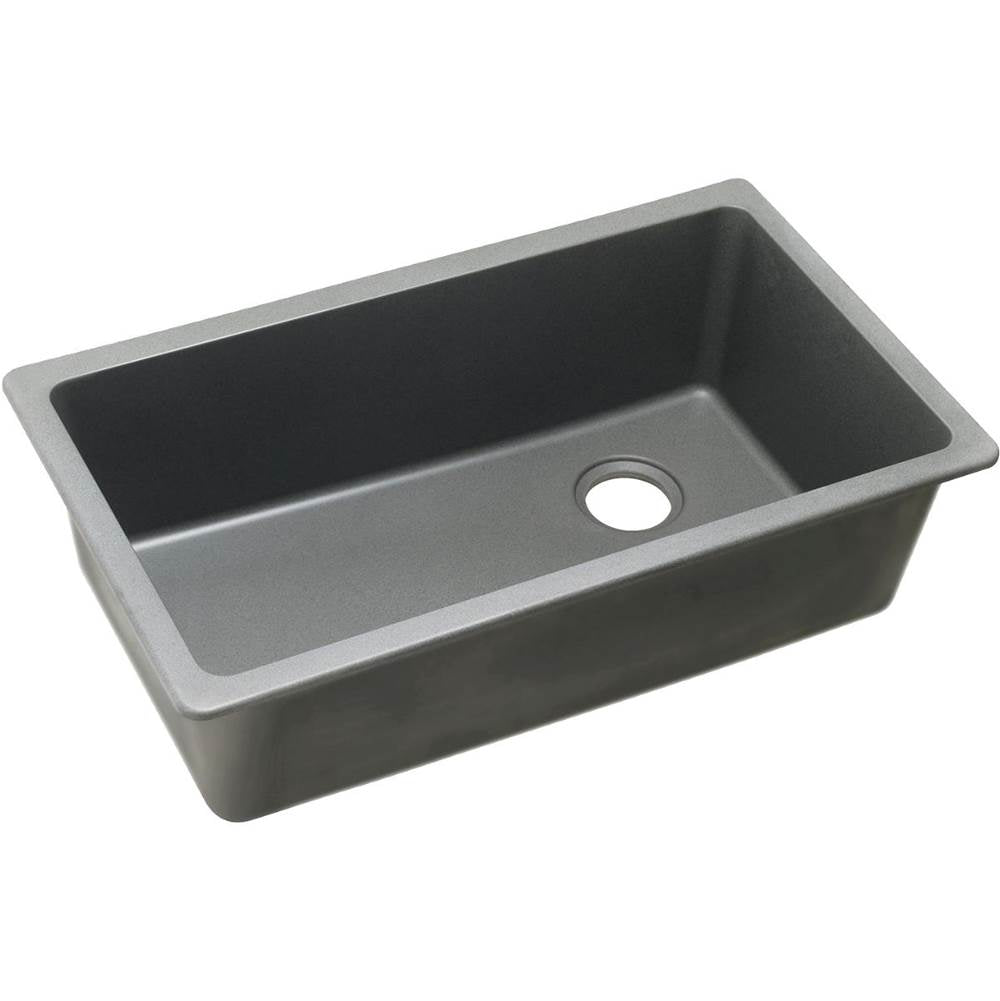 Elkay - Quartz Classic 33'' x 18-3/4'' x 9-1/2'' Single Bowl Undermount Sink, Greystone - Greystone