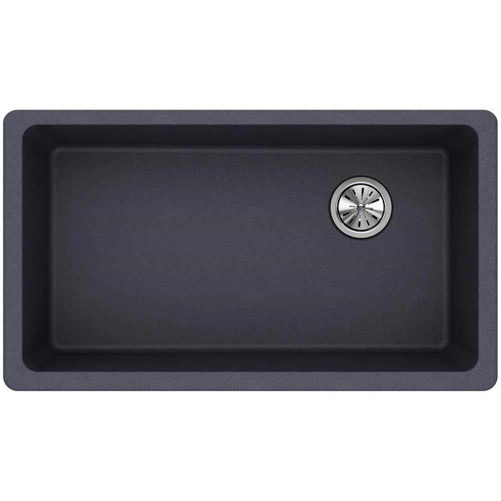 Quartz Classic 33'' x 18-3/4'' x 9-1/2'' Single Bowl Undermount Sink, Black