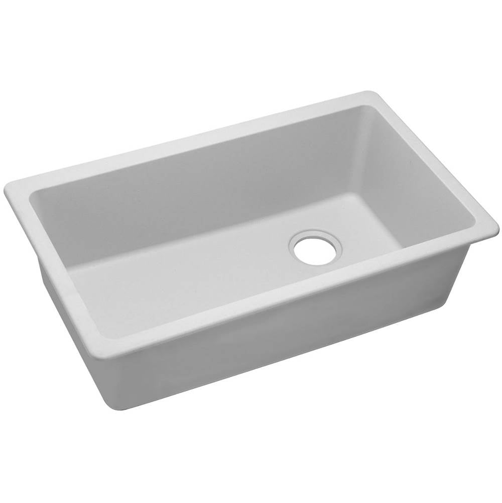 Elkay - Quartz Classic 33'' x 18-3/4'' x 9-1/2'' Single Bowl Undermount Sink, White - White