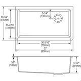 Quartz Classic 33'' x 18-3/4'' x 9-1/2'' Single Bowl Undermount Sink, Black