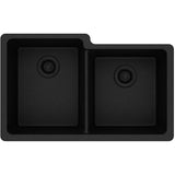 Quartz Classic 33'' x 20-1/2'' x 9-1/2'' Double Bowl Undermount Sink, Black