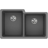 Quartz Classic 33'' x 20-1/2'' x 9-1/2'' Double Bowl Undermount Sink, Black