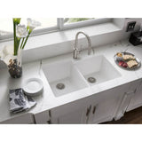 Quartz Classic 33'' x 20-1/2'' x 9-1/2'' Double Bowl Undermount Sink, Black
