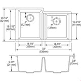 Quartz Classic 33'' x 20-1/2'' x 9-1/2'' Double Bowl Undermount Sink, Black