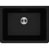 Quartz Classic 25'' x 18-1/2'' x 11-13/16'' Undermount Laundry Sink with Perfect Drain, Black