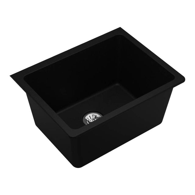 Elkay - Quartz Classic 25'' x 18-1/2'' x 11-13/16'' Undermount Laundry Sink with Perfect Drain, Black - Black