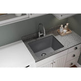 Quartz Classic 25'' x 18-1/2'' x 11-13/16'' Undermount Laundry Sink with Perfect Drain, Black
