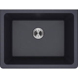 Quartz Classic 25'' x 18-1/2'' x 11-13/16'' Undermount Laundry Sink with Perfect Drain, Black