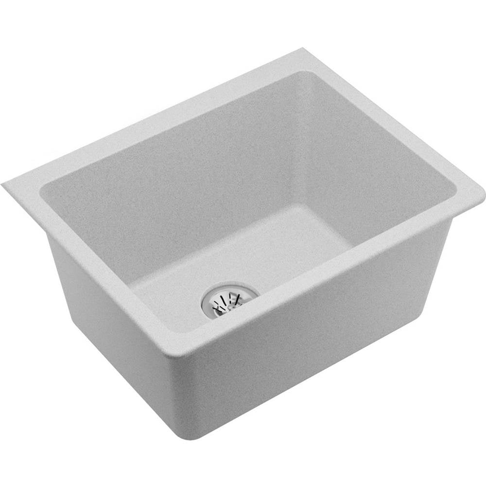 Elkay - Quartz Classic 25'' x 18-1/2'' x 11-13/16'' Undermount Laundry Sink with Perfect Drain, White - White