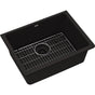 Elkay - Quartz Classic 24-5/8'' x 18-1/2'' x 9-1/2'', Single Bowl Undermount Sink Kit, Black - Black