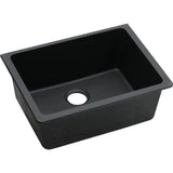 Elkay - Quartz Classic 24-5/8'' x 18-1/2'' x 9-1/2'' Single Bowl Undermount Sink, Black - Black
