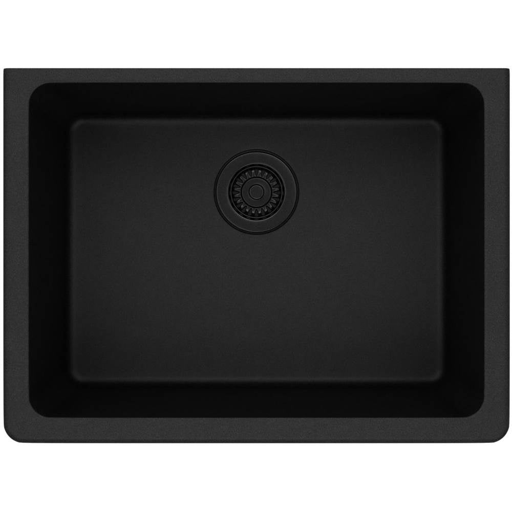 Quartz Classic 24-5/8'' x 18-1/2'' x 9-1/2'' Single Bowl Undermount Sink, Black