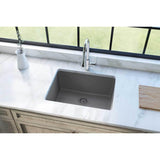 Quartz Classic 24-5/8'' x 18-1/2'' x 9-1/2'' Single Bowl Undermount Sink, Black