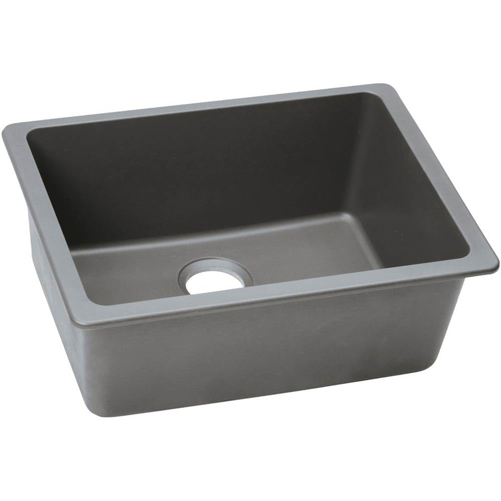 Elkay - Quartz Classic 24-5/8'' x 18-1/2'' x 9-1/2'' Single Bowl Undermount Sink, Greystone - Greystone