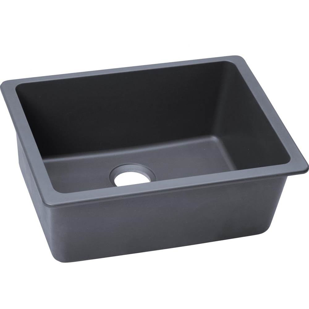 Elkay - Quartz Classic 24-5/8'' x 18-1/2'' x 9-1/2'' Single Bowl Undermount Sink, Dusk Gray - Dusk Gray