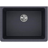 Quartz Classic 24-5/8'' x 18-1/2'' x 9-1/2'' Single Bowl Undermount Sink, Black