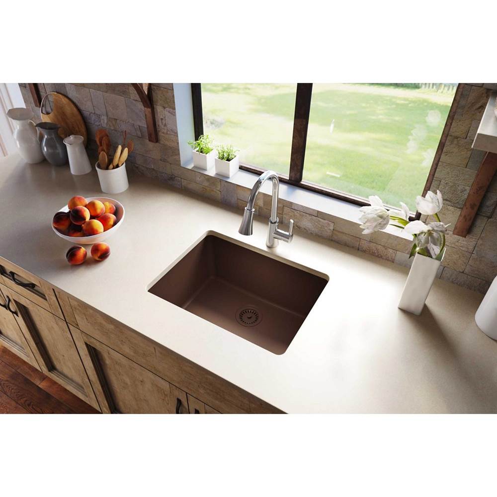 Quartz Classic 24-5/8'' x 18-1/2'' x 9-1/2'' Single Bowl Undermount Sink, Black