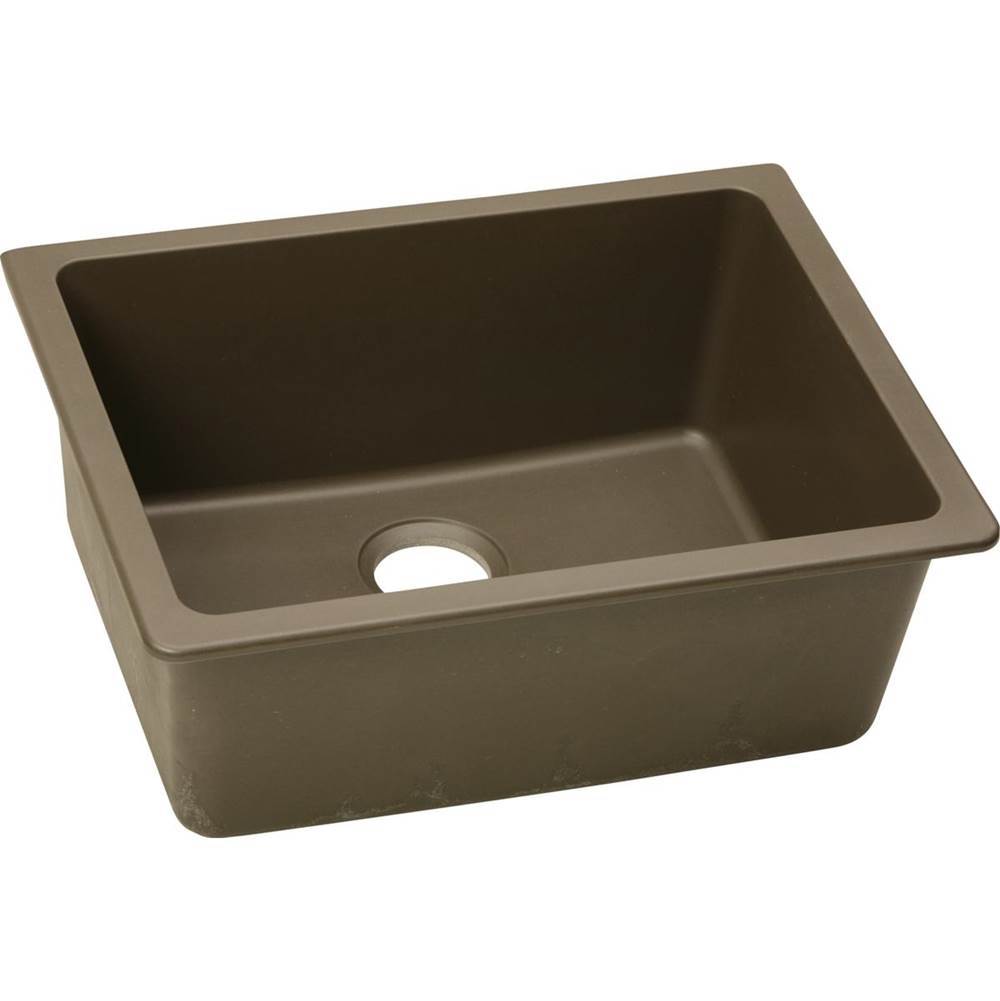 Elkay - Quartz Classic 24-5/8'' x 18-1/2'' x 9-1/2'' Single Bowl Undermount Sink, Mocha - Mocha