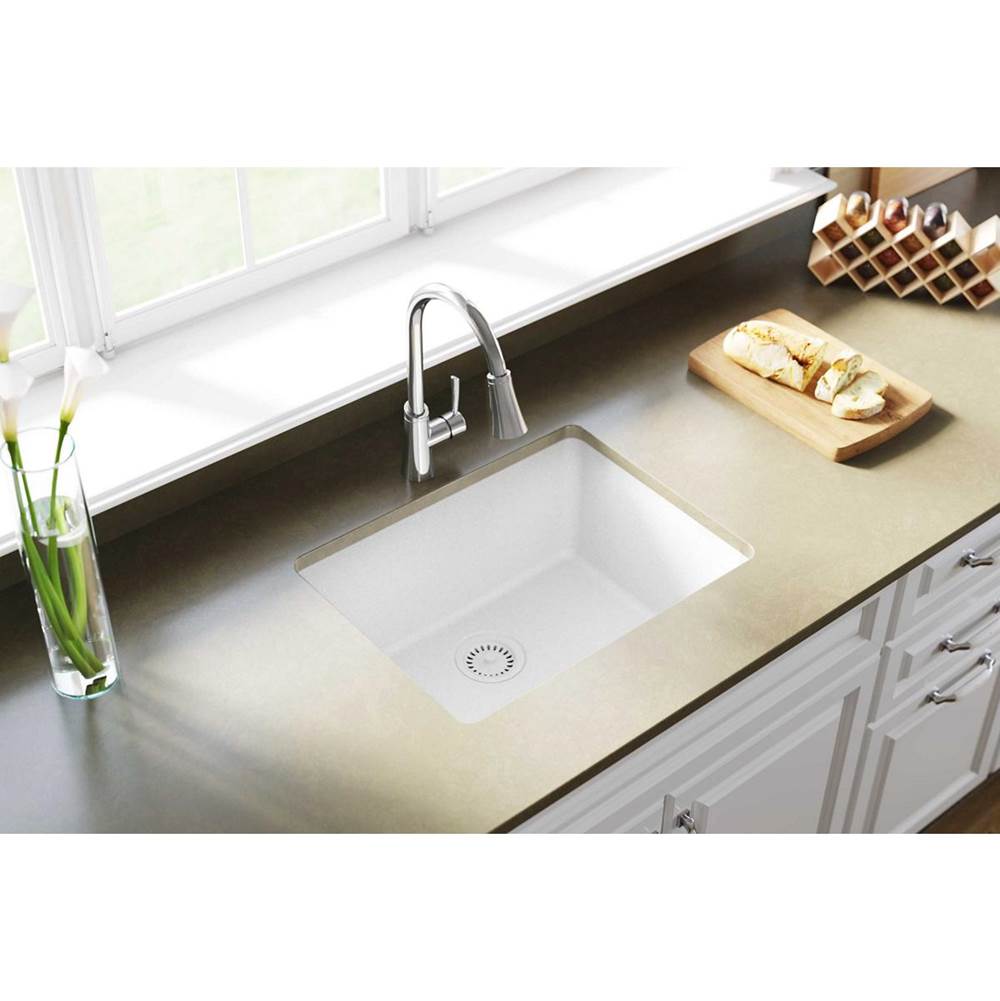 Quartz Classic 24-5/8'' x 18-1/2'' x 9-1/2'' Single Bowl Undermount Sink, Black