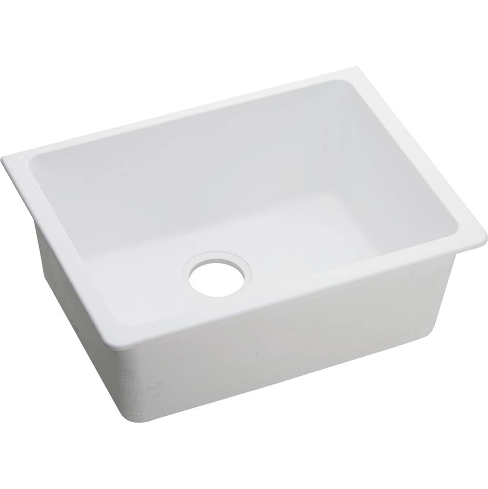 Elkay - Quartz Classic 24-5/8'' x 18-1/2'' x 9-1/2'' Single Bowl Undermount Sink, White - White