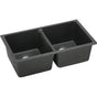 Elkay - Quartz Classic 33'' x 18-1/2'' x 9-1/2'' Double Bowl Undermount Sink, Black - Black