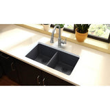 Quartz Classic 33'' x 18-1/2'' x 9-1/2'' Double Bowl Undermount Sink, Black