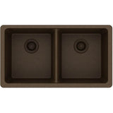 Quartz Classic 33'' x 18-1/2'' x 9-1/2'' Double Bowl Undermount Sink, Black