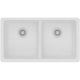 Quartz Classic 33'' x 18-1/2'' x 9-1/2'' Double Bowl Undermount Sink, Black