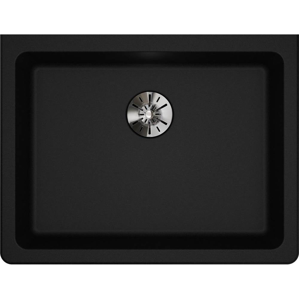 Quartz Classic 25'' x 18-1/2'' x 5-1/2'' Undermount ADA Sink with Perfect Drain, Black