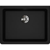 Quartz Classic 25'' x 18-1/2'' x 5-1/2'' Undermount ADA Sink with Perfect Drain, Black
