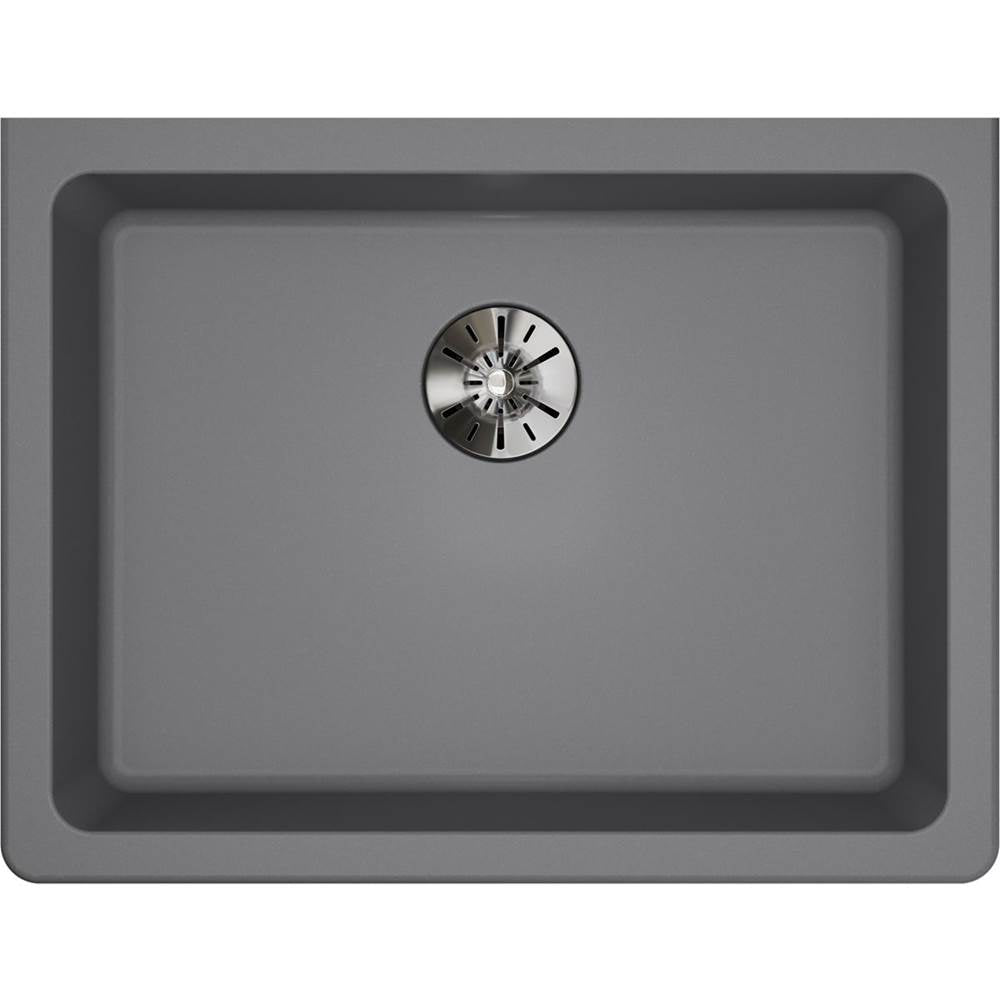 Quartz Classic 25'' x 18-1/2'' x 5-1/2'' Undermount ADA Sink with Perfect Drain, Black