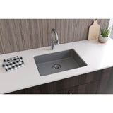 Quartz Classic 25'' x 18-1/2'' x 5-1/2'' Undermount ADA Sink with Perfect Drain, Black
