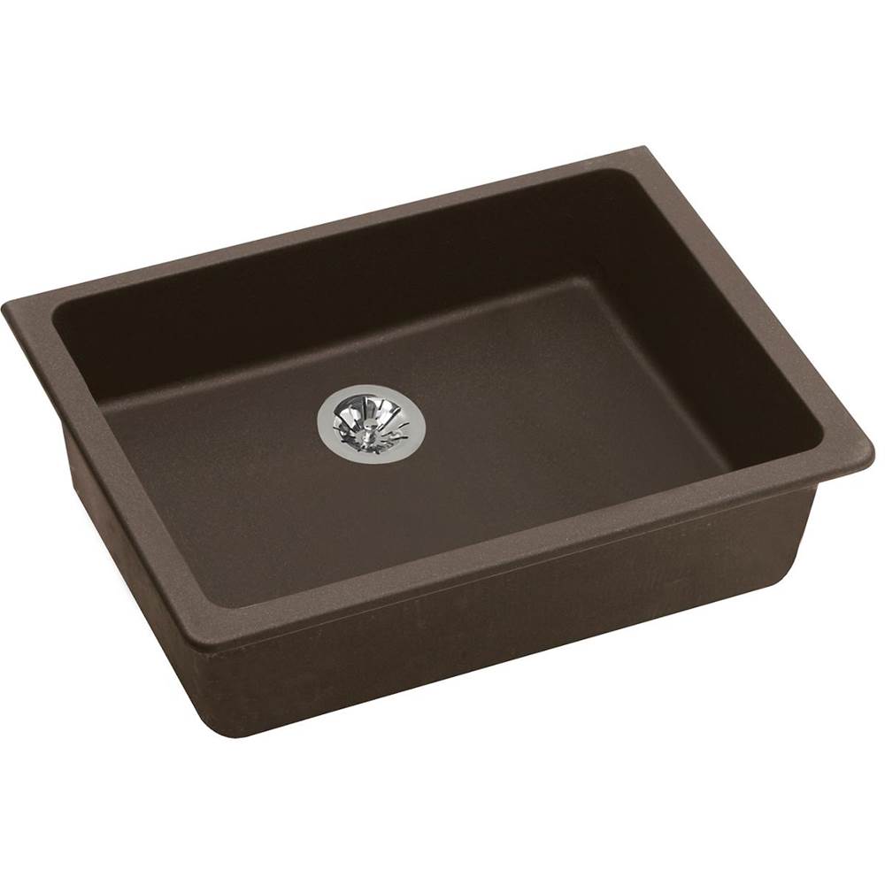 Elkay - Quartz Classic 25'' x 18-1/2'' x 5-1/2'' Undermount ADA Sink with Perfect Drain, Mocha - Mocha