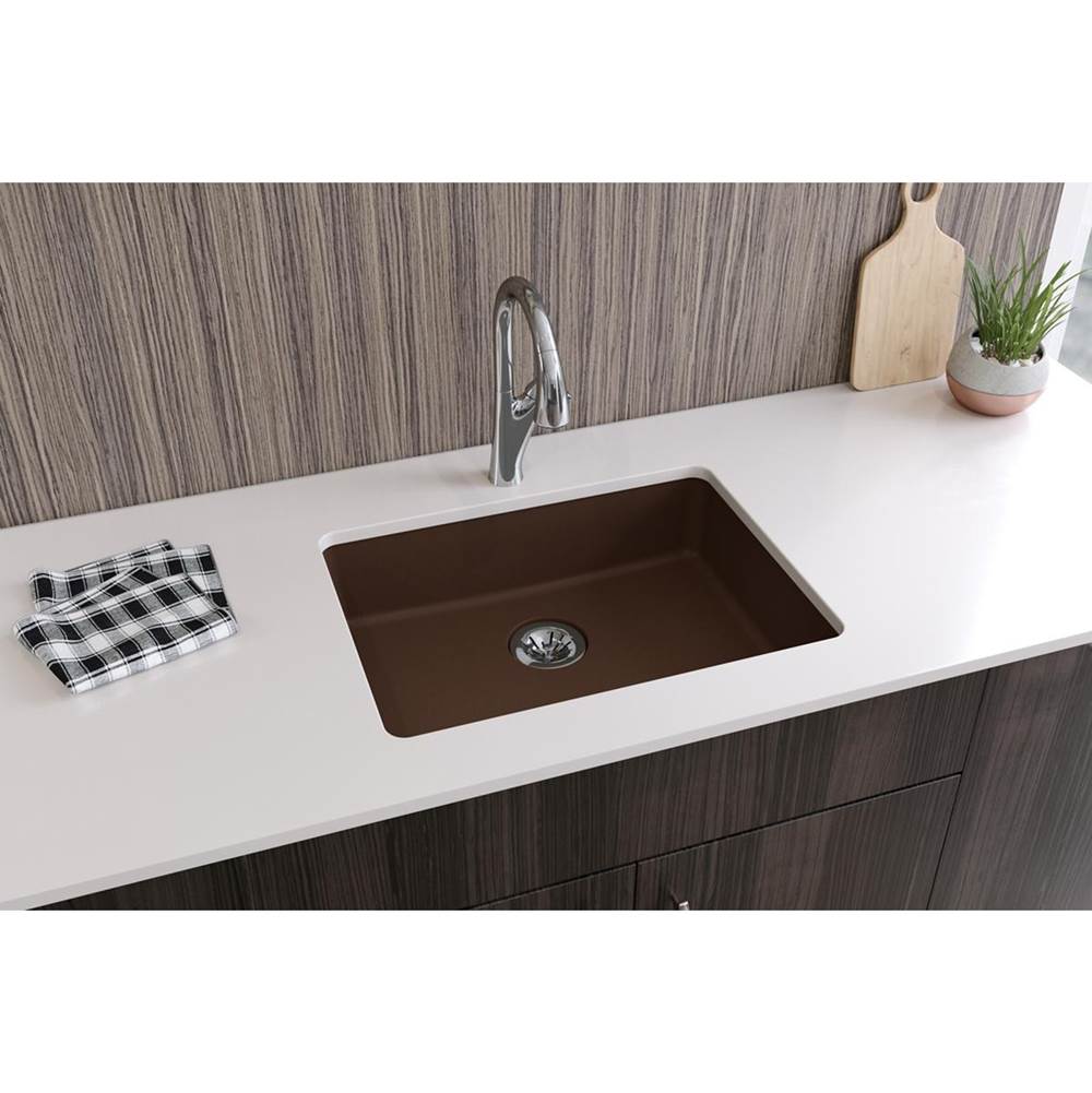 Quartz Classic 25'' x 18-1/2'' x 5-1/2'' Undermount ADA Sink with Perfect Drain, Black