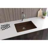 Quartz Classic 25'' x 18-1/2'' x 5-1/2'' Undermount ADA Sink with Perfect Drain, Black